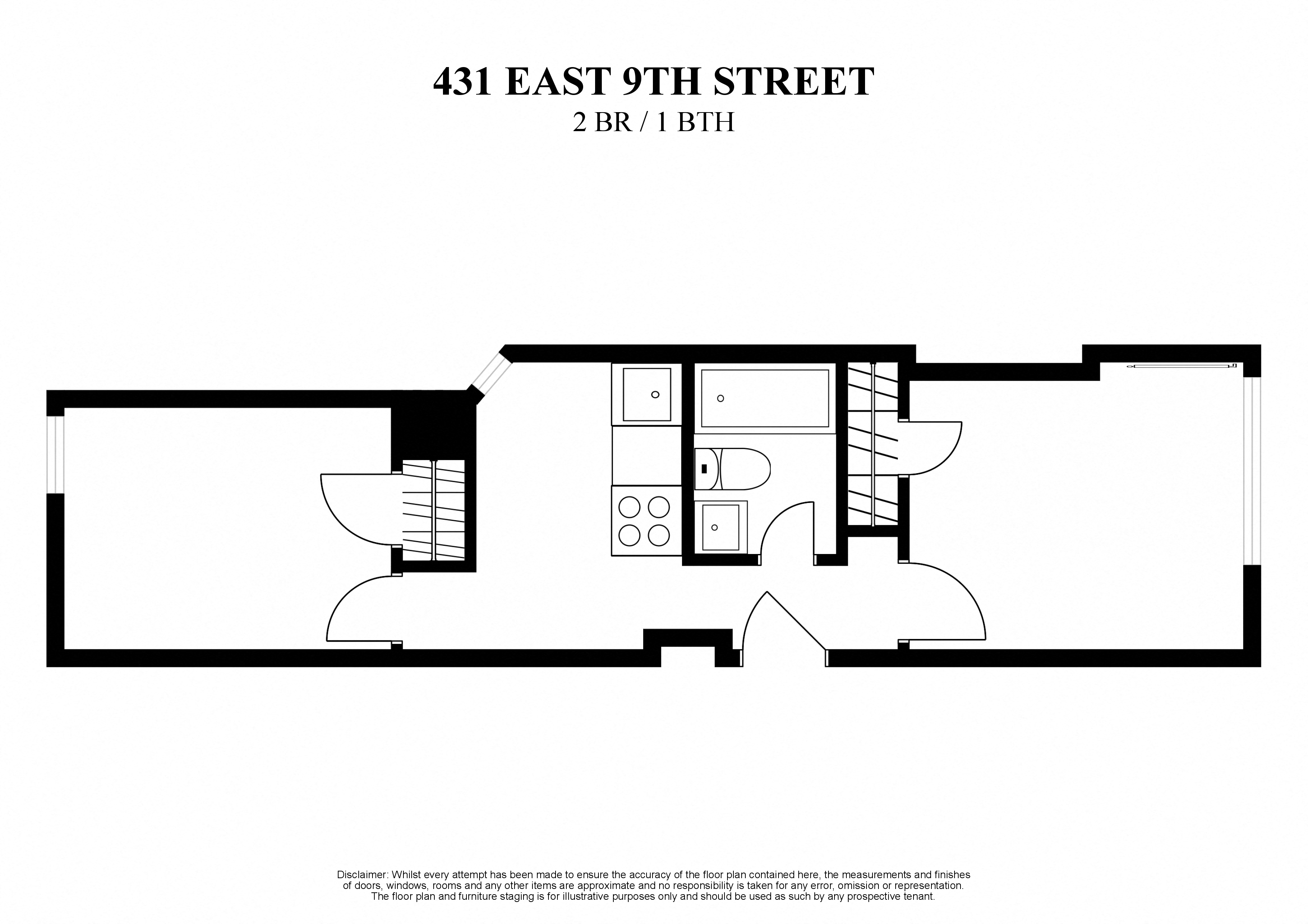431 EAST 9TH STREET - 2 BR - 1 BTH - (4313ww)